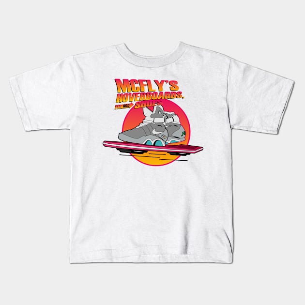 Marty McFly Hoverboards and Shoes Kids T-Shirt by jorgejebraws